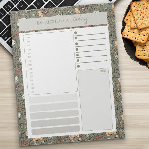 Vintage Botanische Olijf Dagelijkse Planner Takenl Notitieblok