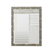 Vintage Botanische Olijfgroene Dagelijkse Planner  Notitieblok (Linkerzijde)