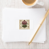 Vintage Botanische Orchidee Bloem Sticker Label Ku (Insitu)
