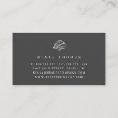 Vintage Botanische palmleder Visitekaartje (Achterkant)