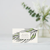 Vintage Botanische palmrond Visitekaartje (Staand voorkant)