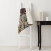 Vintage Botanische Patchwork Rustic (2) Sherpa Deken (In situ)