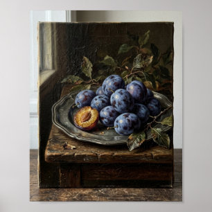 Vintage Botanische Peer Pruimenboomgaard II Poster