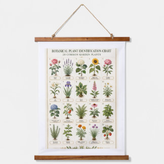 Vintage Botanische Planten Identificatiekaart Hangend Wandkleed