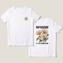 Vintage botanische print met een wilde bloem lente Tri-Blend shirt