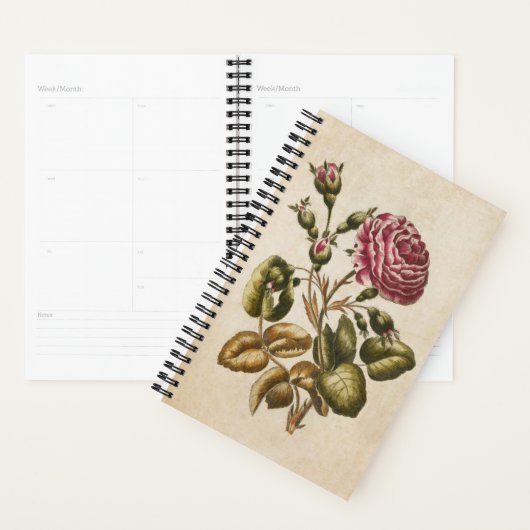 Vintage botanische Roos Planner (Display)