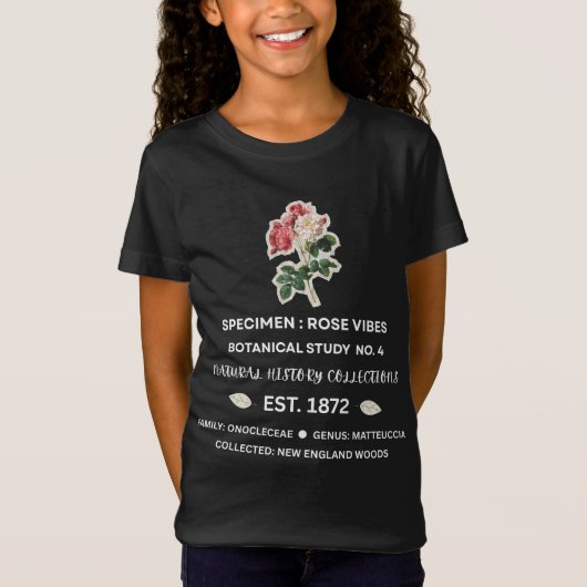 Vintage Botanische Roos Vibes T-shirt (Voorkant)