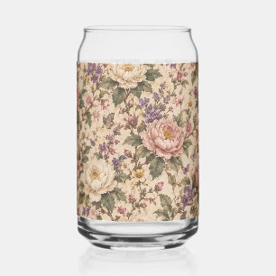 Vintage Botanische Rozen Tuin & Vlinder Patroon Blikvorm Glas