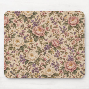 Vintage Botanische Rozen Tuin & Vlinder Patroon Muismat