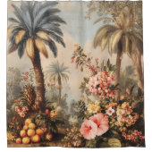 Vintage botanische scène met palmen douchegordijn (Voorkant)