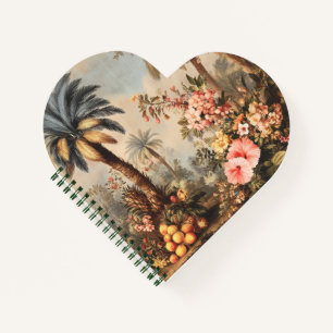 Vintage botanische scène met palmen notitieboek