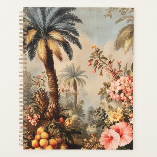 Vintage botanische scène met palmen planner (Voorkant)
