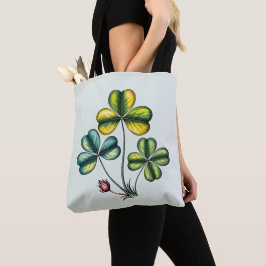 Vintage botanische shamrock St. Patrick's tas (Dichtbij)