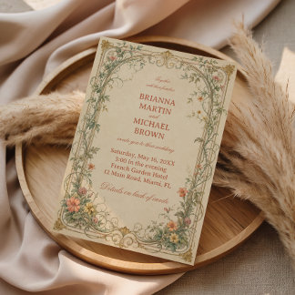 Vintage Botanische Siermotieven Kaart