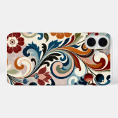 Vintage botanische spiraal bloempatroon Case-Mate iPhone case (Achterkant (horizontaal))