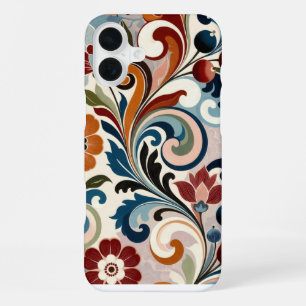 Vintage botanische spiraal bloempatroon iPhone 16 plus hoesje