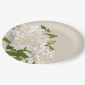 Vintage Botanische Tuin Gardenia Bloem Papieren Bordje (Gekanteld)