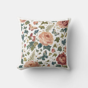 Vintage Botanische Tuinrozen & Vlinders Deken Kussen