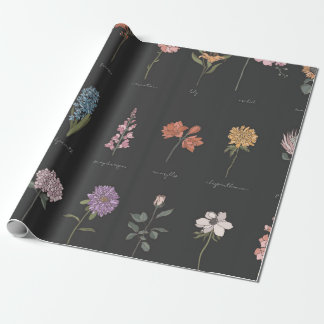 Vintage botanische veldgids cadeaupapier