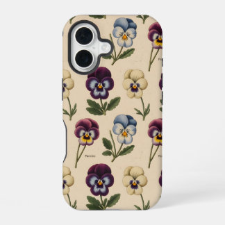 Vintage Botanische Viooltjes | Antieke Bloemen iPhone 16 Hoesje