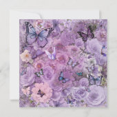 Vintage Botanische Vlinder Lavendel Bruiloft Save The Date (Achterkant)