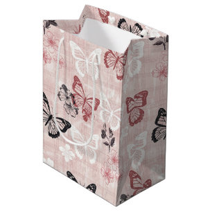 Vintage botanische vlinder toile patroon (2) medium cadeauzakje