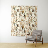 Vintage botanische vogels en wilde bessen wandkleed (In situ)