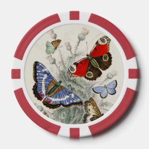 Vintage Botanische Wetenschappelijke Illustratie v Poker Chips