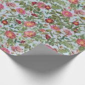Vintage botanische wilde roos cadeaupapier zachte (Hoek)