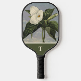 Vintage Botanische Witte Trillium Monogram Initiaa Pickleball Paddle