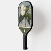 Vintage Botanische Witte Trillium Monogram Initiaa Pickleball Paddle (Links)