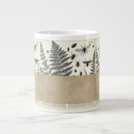 Vintage Botany Collage Distressed Text Nature Mug Grote Koffiekop