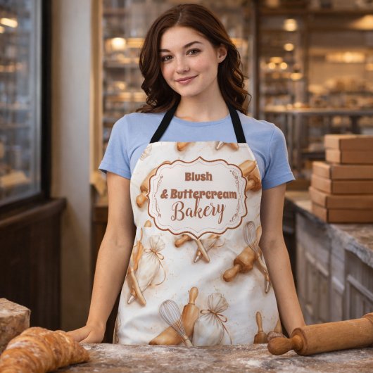 Vintage-Botercreme Bakkerij Branding Schort