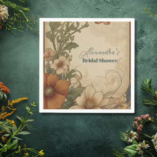 Vintage Bougainvillea Art Nouveau Bruidsdouche Servet