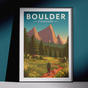 Vintage Boulder Colorado Poster