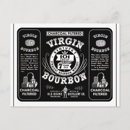 Vintage Bourbon Label Briefkaart (Voorkant)