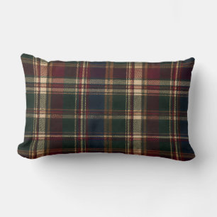 Vintage Bourgondië Forest Tartan Heritage Plaid Kussen