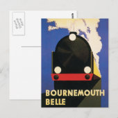 Vintage Bournemouth Belle Train Poster Briefkaart (Voorkant / Achterkant)