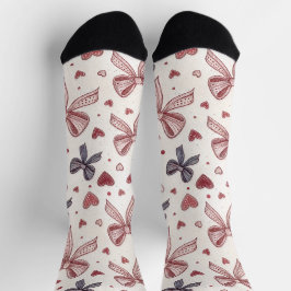Vintage Bow & Heart Cute Socks Sokken