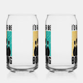 Vintage Bowling Pins Graphic Blikvorm Glas (Links)