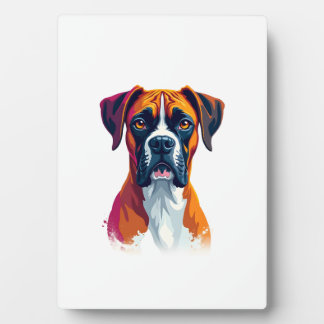 Vintage Boxer Dog Portrait Color Splash Pop Art Il Fotoplaat