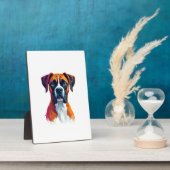 Vintage Boxer Dog Portrait Color Splash Pop Art Il Fotoplaat (Zijkant)