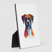 Vintage Boxer Dog Portrait Color Splash Pop Art Il Fotoplaat (Zijkant)