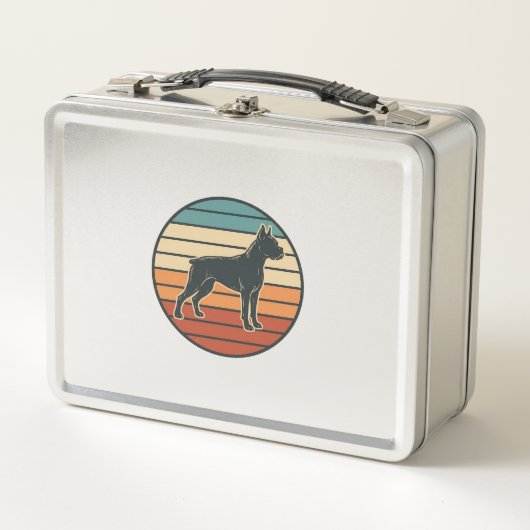 Vintage Boxer Hond Zonsondergang Gravure Vector De (Voorkant)