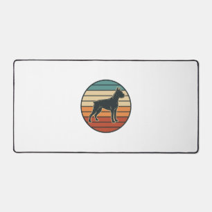 Vintage Boxer Hond Zonsondergang Gravure Vector De Bureaumat