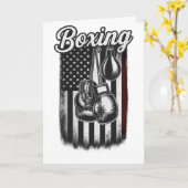Vintage Boxing American Flag Retro Kaart (Gele Bloem)