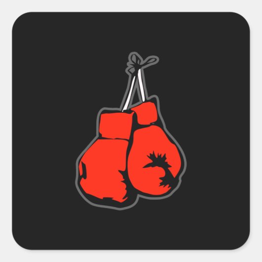 Vintage Boxing Gloves Vierkante Sticker (Voorkant)