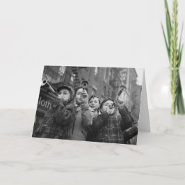 Vintage Boys On Bleecker Street Nieuwjaarswens Feestdagen Kaart