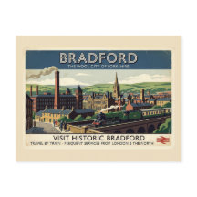 Vintage Bradford Yorkshire Retro Reisposter Kunst