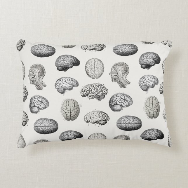 Vintage Brain Anatomy Biology Illustrations Accent Kussen (Voorkant)